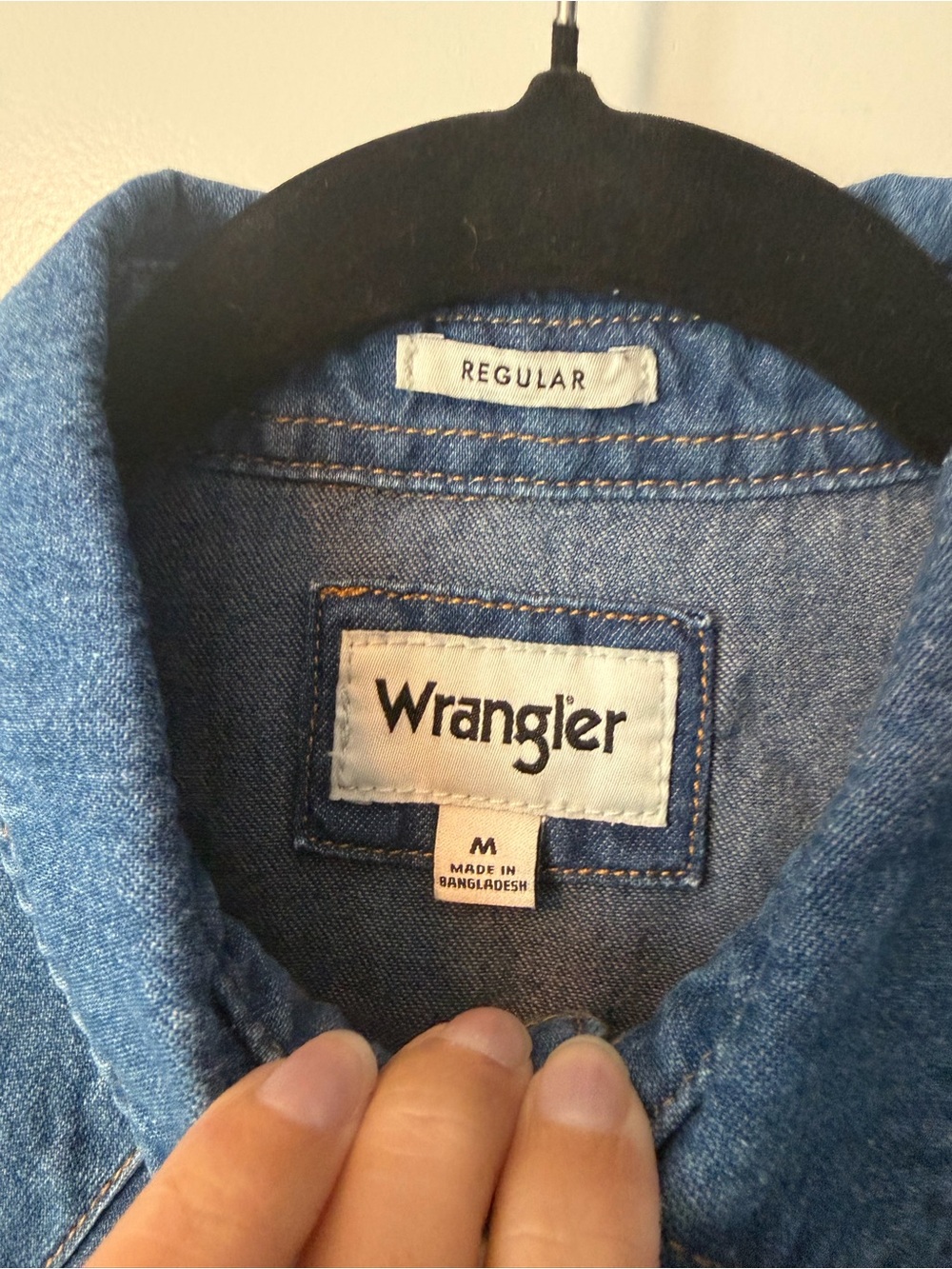 Wrangler Unisex Denim Western Shirt - Blue - Picture 3 of 4